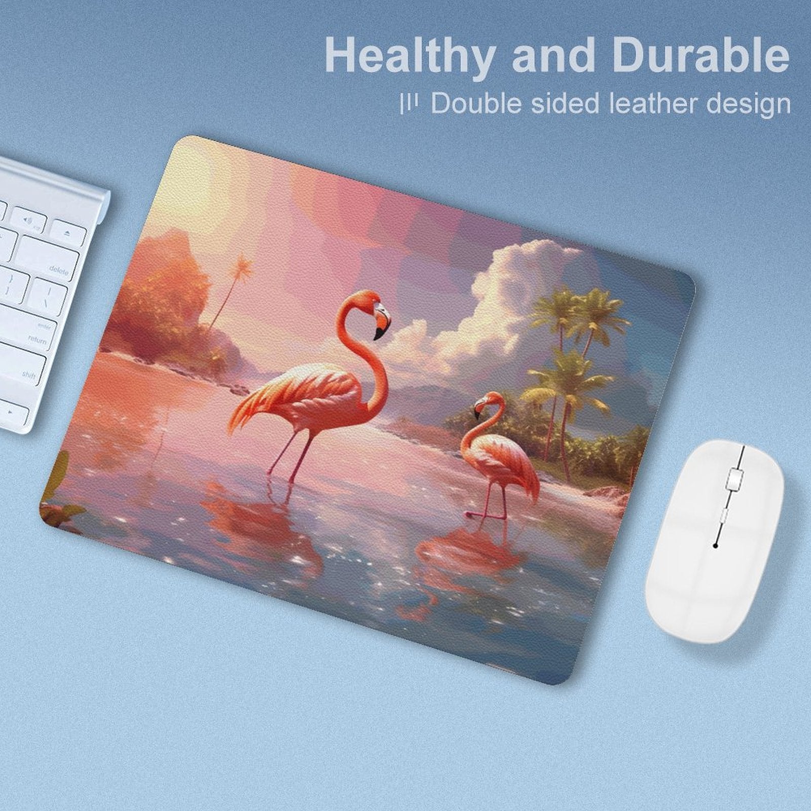 Leather Mouse Pad Flamingos_004 Style-3 One Size normal-online-PERSONAL DESIGN