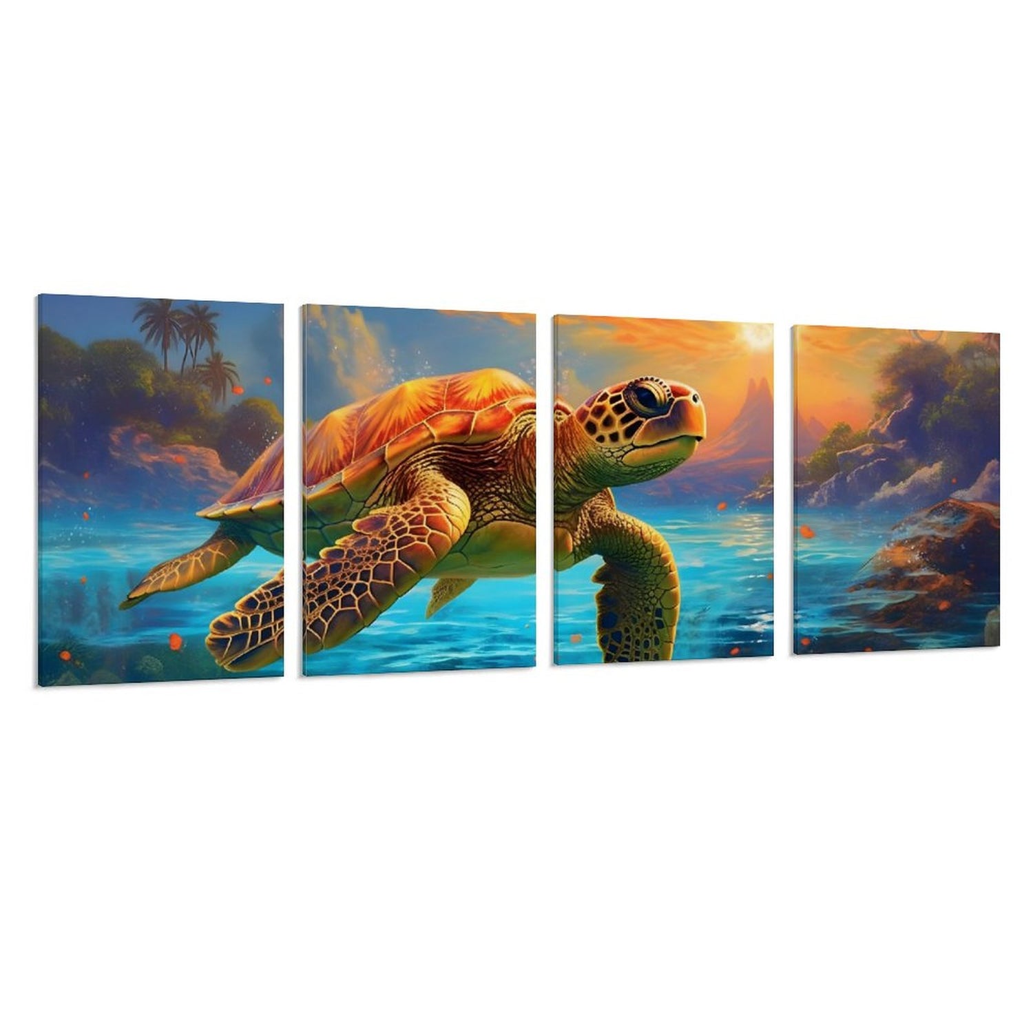 4 Panel Hanging Posters Vertical SolarLab_Sea_turtles_tropical_sea_island_sunlight_fantasy_art_d_c29a6e10-0f28-42ee-8e19-15bcf9990e3c normal-online-PERSONAL DESIGN