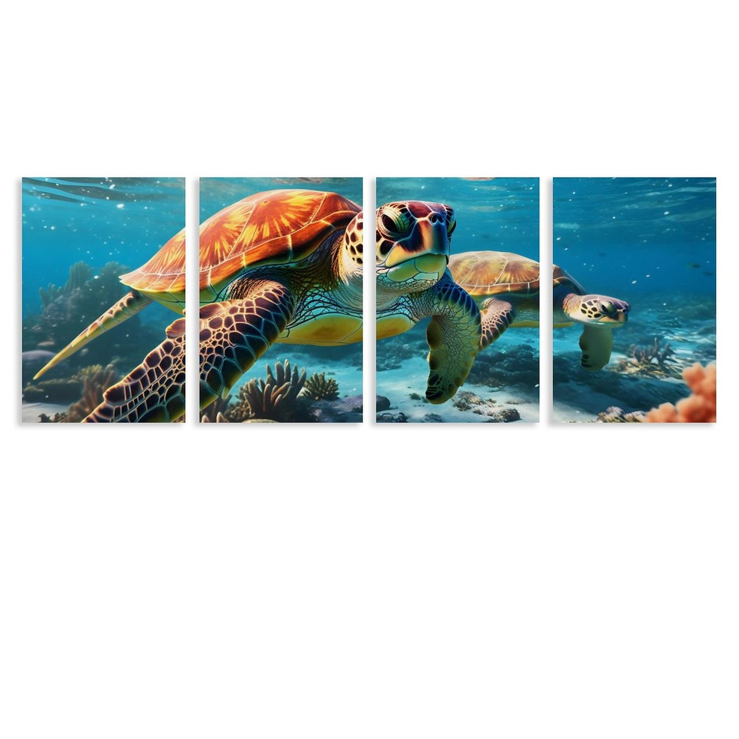 4 Panel Hanging Posters Vertical SolarLab_Sea_turtles_tropical_sea_island_sunlight_hyper-detail__f51f3df4-db17-400d-8a6f-7664e53448e9 normal-online-PERSONAL DESIGN